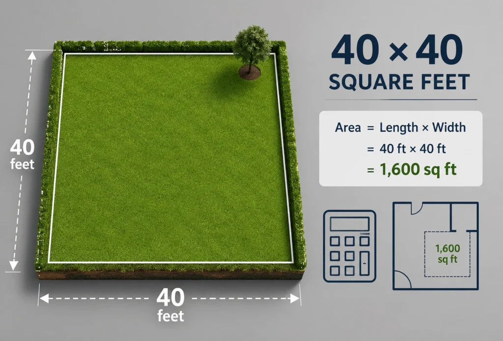40×40 is how many square feet
