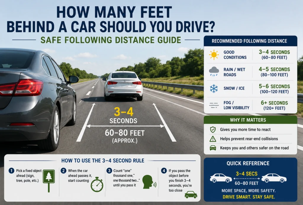 how many feet behind a car