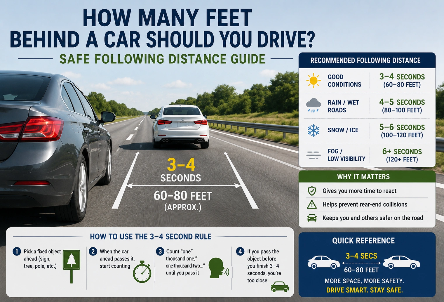how many feet behind a car