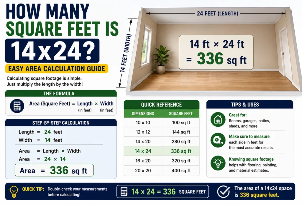 how many square feet is 14x24