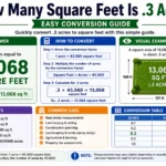 how many square feet is .3 acres