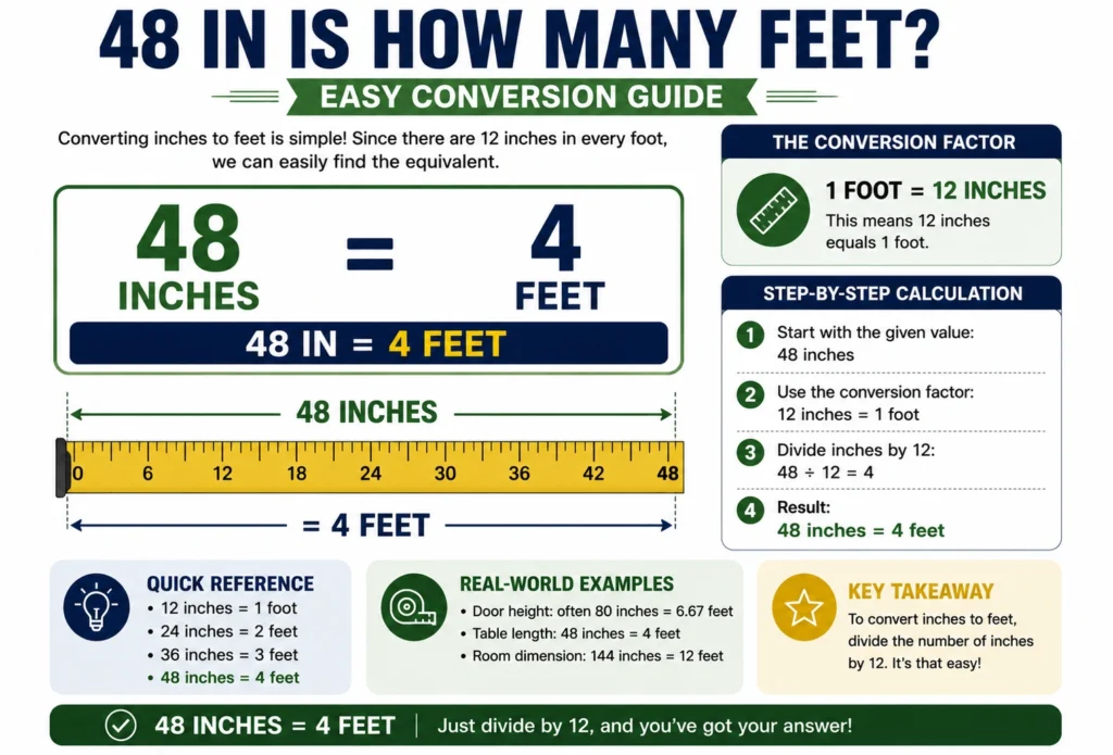 48 in is how many feet