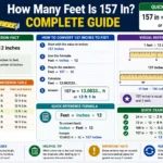 how many feet is 157 in