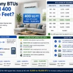 how many btus to cool 400 square feet