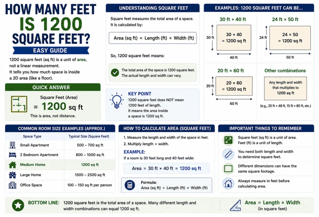 How Many Feet Is 1200 Square Feet