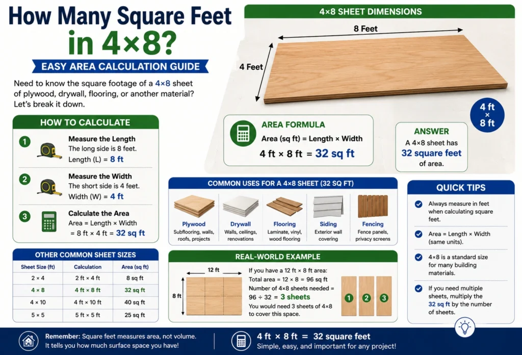 how many square feet in 4x8