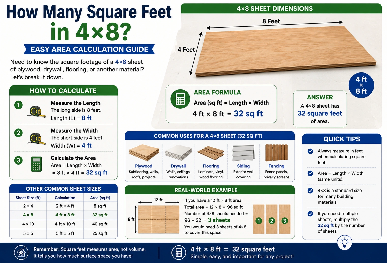 how many square feet in 4x8