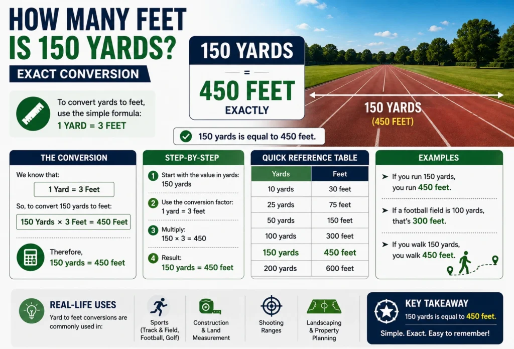 How Many Feet Is 150 Yards