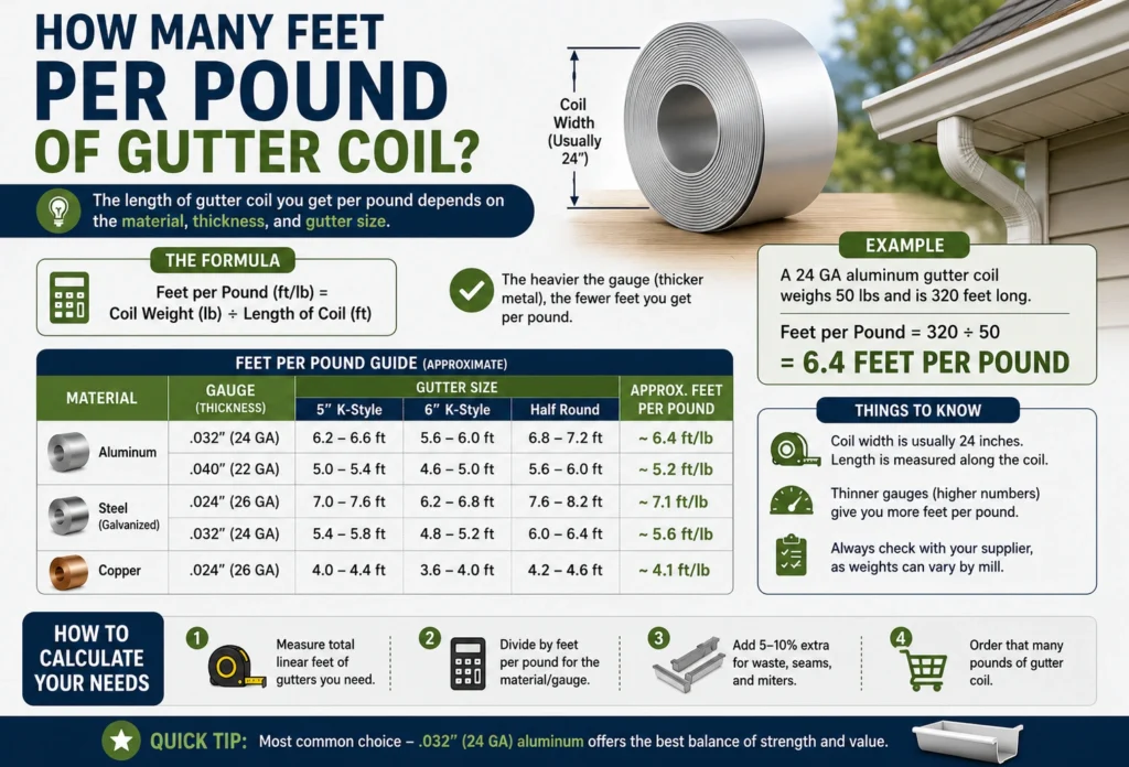 How Many Feet per Pound of Gutter Coil
