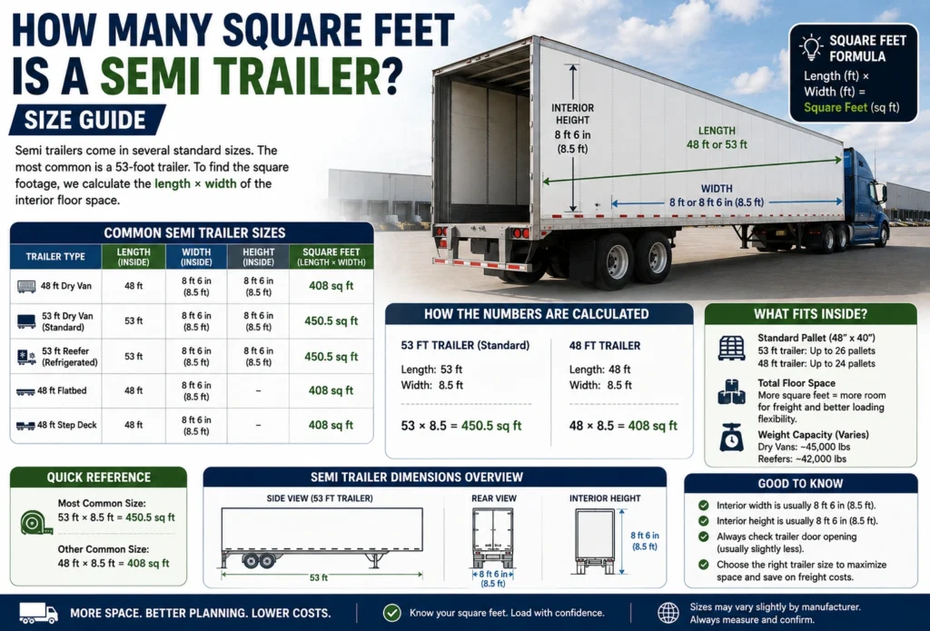 How Many Square Feet Is a Semi Trailer