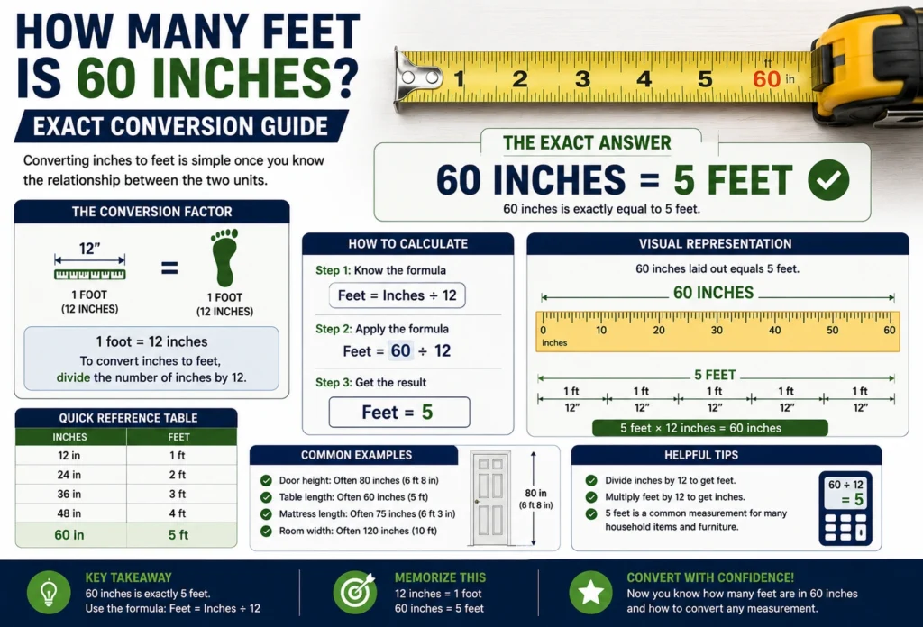 How Many Feet Is 60 Inches