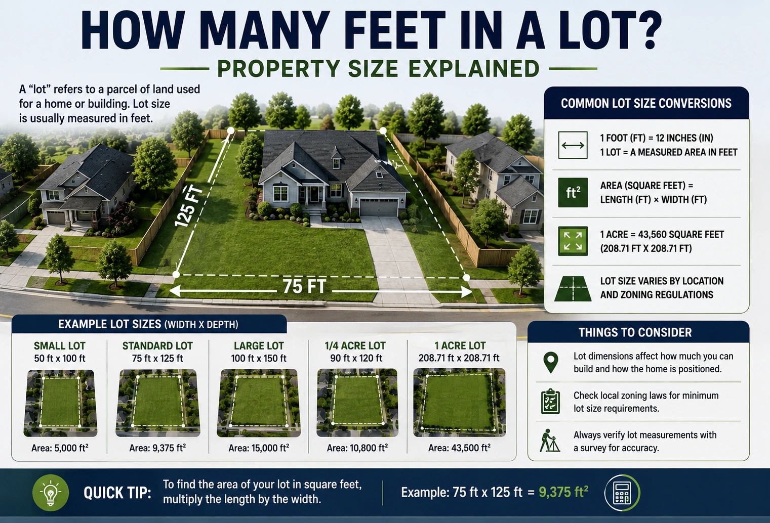 How Many Feet in a Lot