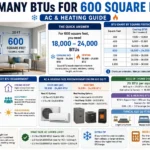 how many BTUs for 600 square feet
