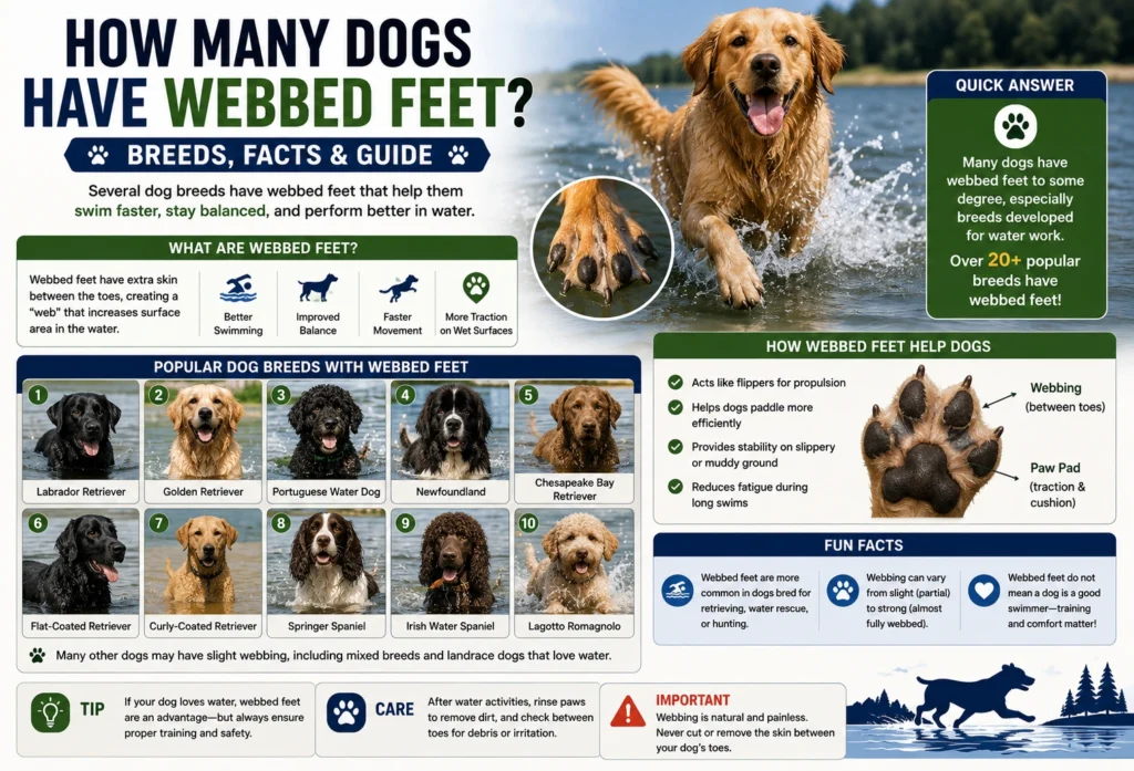 how many dogs have webbed feet