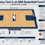 How many feet is an NBA basketball court