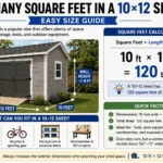 how many square feet are in a 10×12 shed