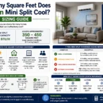 how many square feet does a 1 ton mini split cool