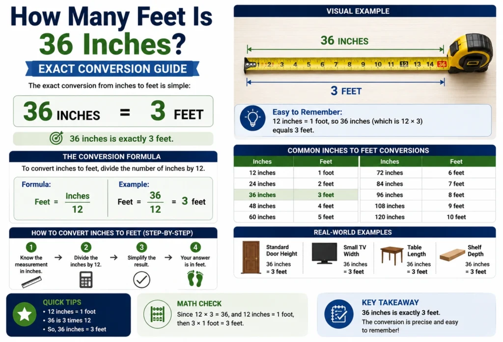 how many feet is 36