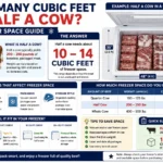 how many cubic feet is half a cow