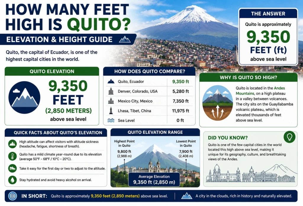 how many feet high is quito