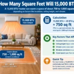 how many square feet will 15000 btu heat