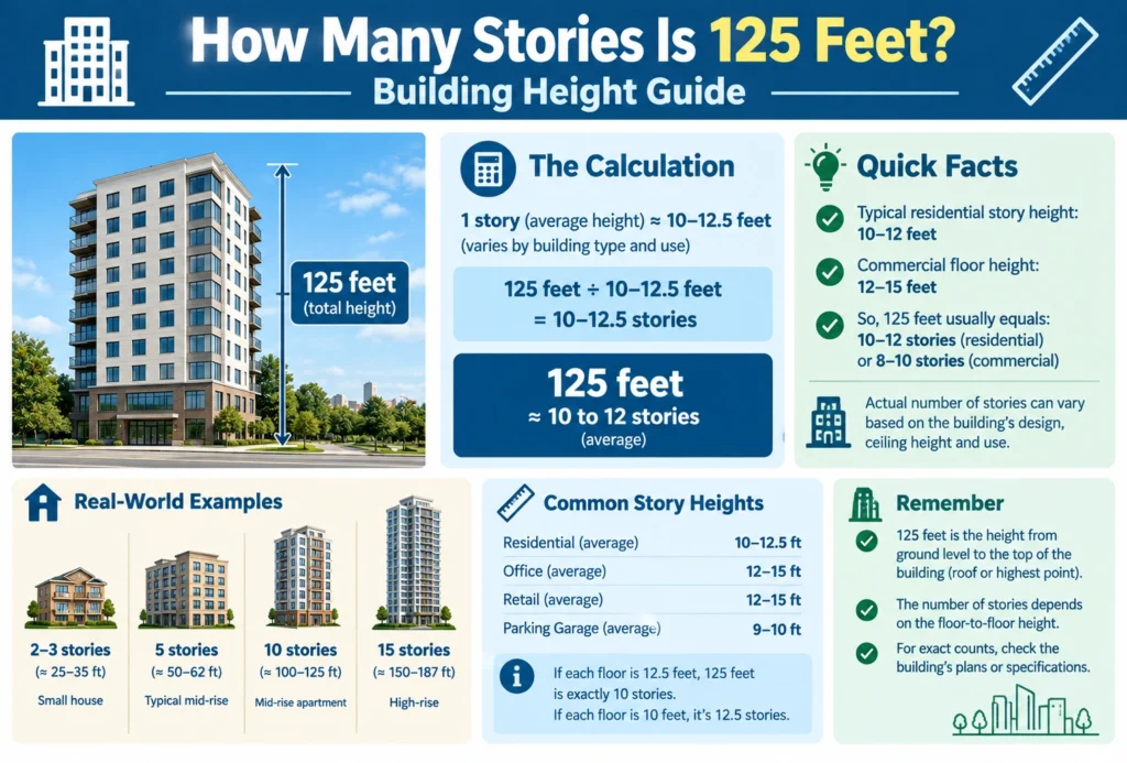 how many stories is 125 feet
