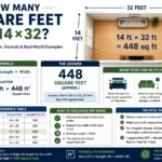 how many square feet is 14x32