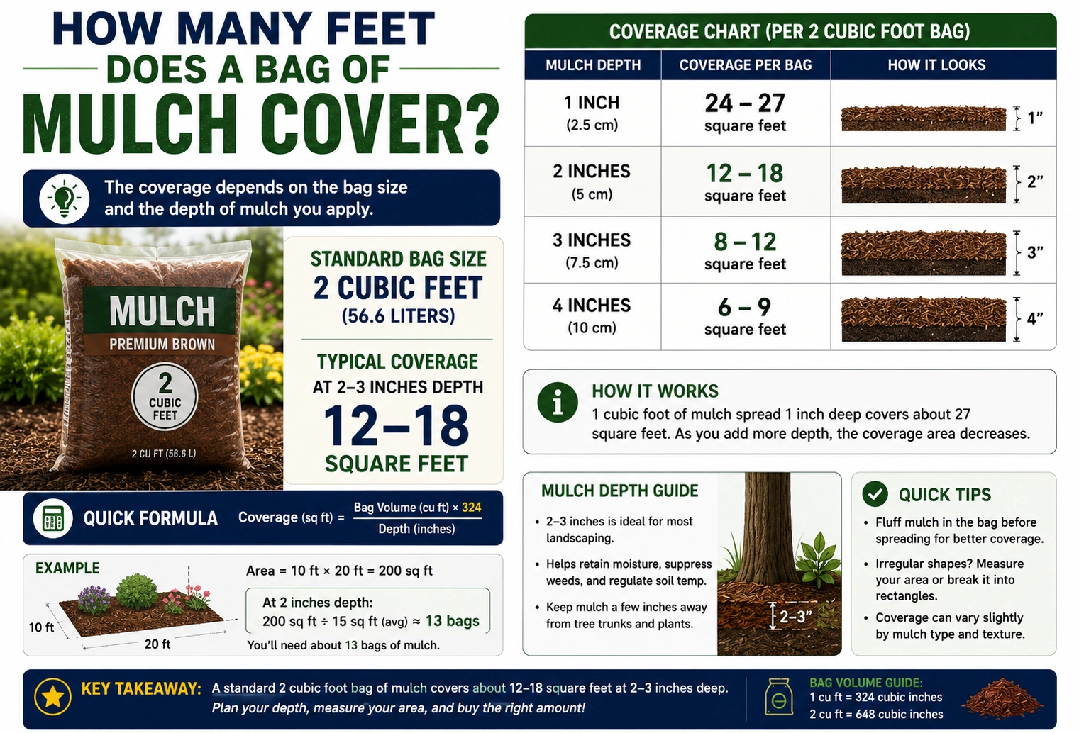 How Many Feet Does a Bag of Mulch Cover