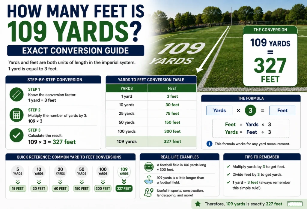 how many feet is 109 yards