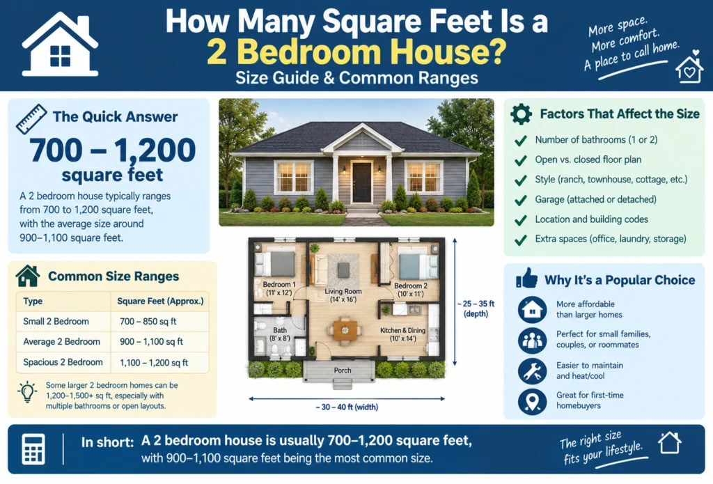 How Many Square Feet Is a 2 Bedroom House
