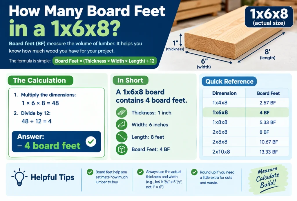 How Many Board Feet in a 1x6x8
