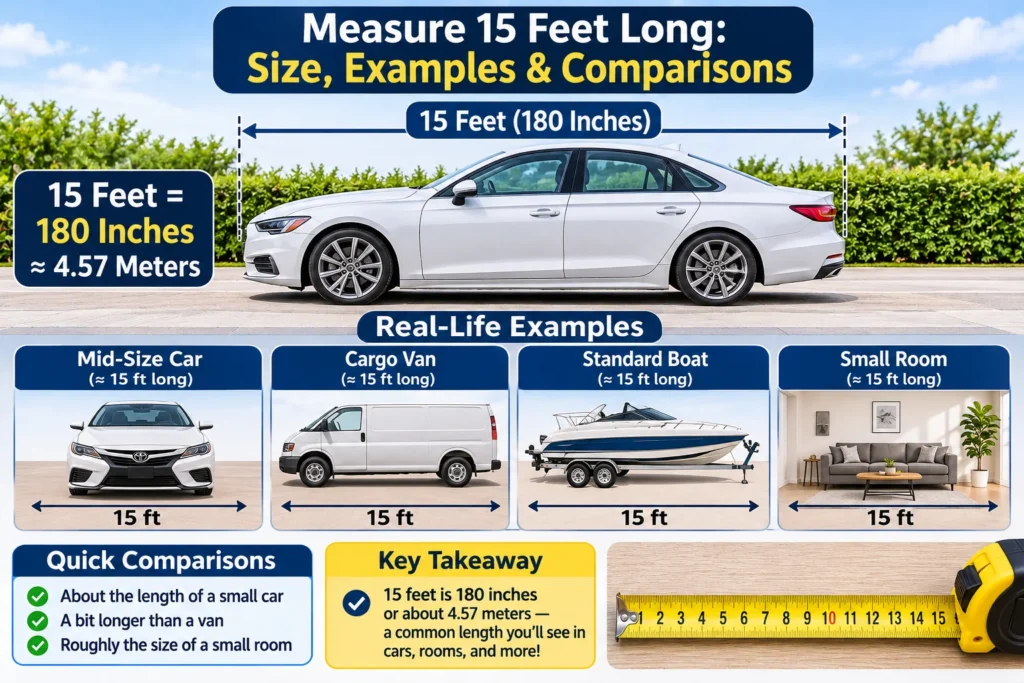 measure 15 feet long